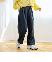 TRストライプタックワイドパンツ