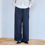 TRストライプタックワイドパンツ