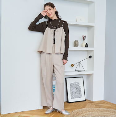 【セットアイテム】ウールライクキャミソールセットアップ