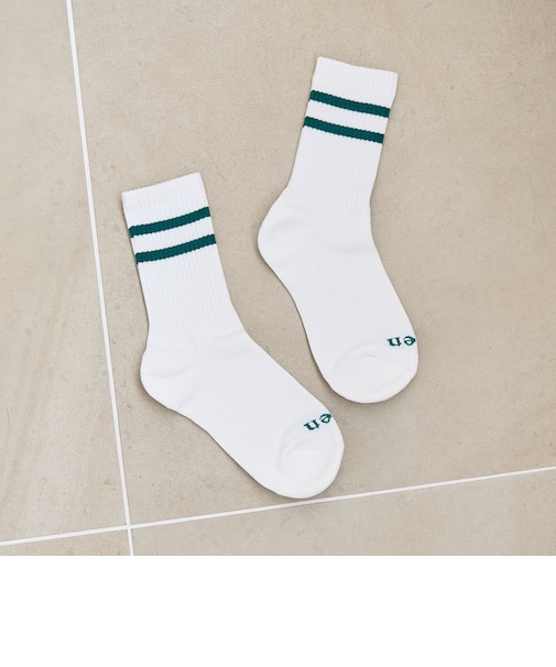 【再入荷 / 新色登場】coen（コーエン）ロゴラインリブソックス