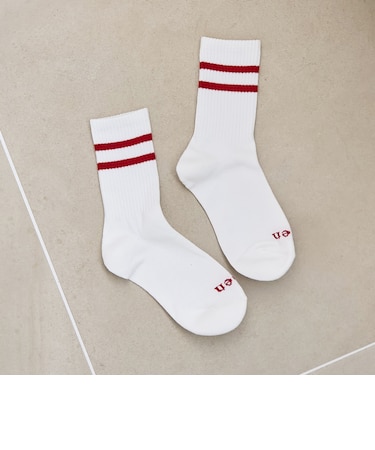 【再入荷 / 新色登場】coen（コーエン）ロゴラインリブソックス