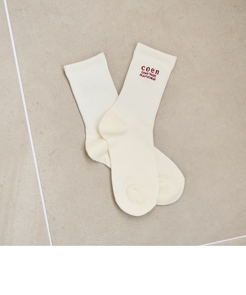 【再入荷 / 新色登場】coen（コーエン）ロゴ刺繍リブソックス