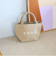 【一部WEB限定カラー・新素材】coen（コーエン）ロゴ アソートトートバッグ(Sサイズ)