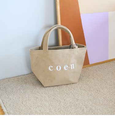 【一部WEB限定カラー・新素材】coen(コーエン)ロゴ アソートトートバッグ(Sサイズ)