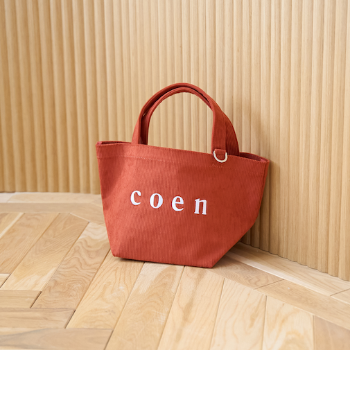 【一部WEB限定カラー・新素材】coen(コーエン)ロゴ アソートトートバッグ(Sサイズ)
