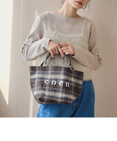 【一部WEB限定カラー・新素材】coen(コーエン)ロゴ アソートトートバッグ(Sサイズ)