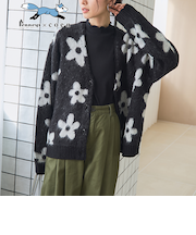 【PENNEYS（ぺニーズ）別注】アソートジャガード起毛ニットカーディガン