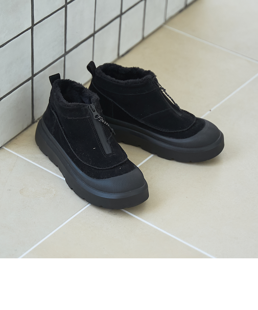 【PARKNIK（パークニック）】TOECAPムートンライクジップショートブーツ（23.5cm/24.5cm）