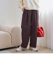 【定番】イージービューティー裏起毛ワイドパンツ（WEB限定サイズあり）