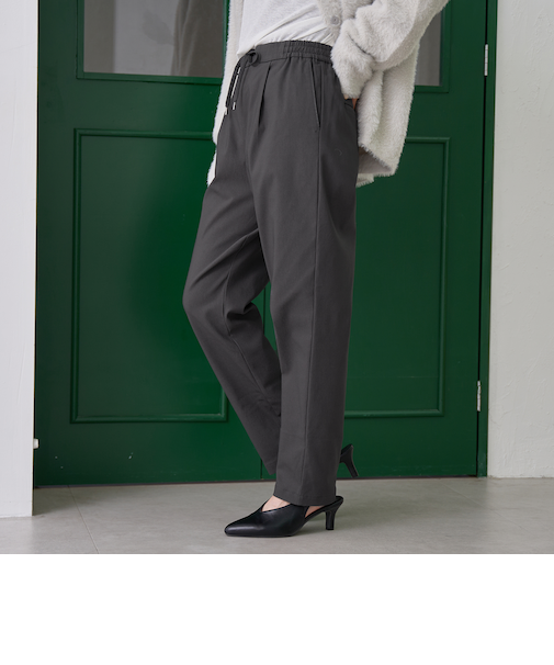 【定番】イージービューティー裏起毛テーパードパンツ（WEB限定サイズあり）