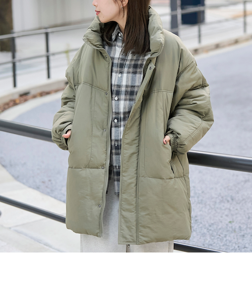 まーちゃん♪✨アルベロベロ　中綿コート　豚さん刺繍　サーカス　モスグリーン 撥水モンスター中綿ジャケット（ミドル丈）｜コーエンの通販｜&mall