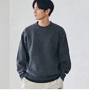 リバーシブルソフトタッチモールニットプルオーバー