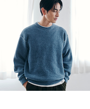 リバーシブルソフトタッチモールニットプルオーバー