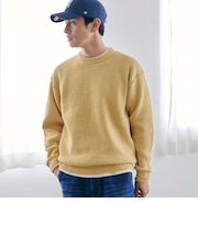 リバーシブルソフトタッチモールニットプルオーバー