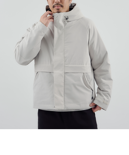 ヒートシェルターフードブルゾン【保温性、撥水性、帯電防止（裏生地）】