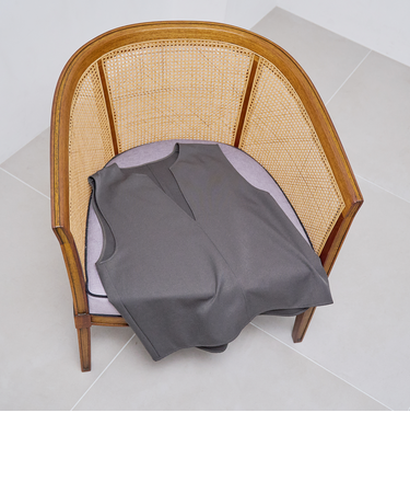 ウールライク裏起毛キーネックベスト