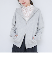 スウェットライク ニットジップパーカー