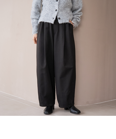 ウールライク裏起毛イージーカーブパンツ