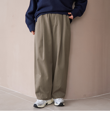 ウールライク裏起毛イージーカーブパンツ