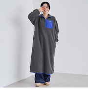 【PARKNIK（パークニック）】ハーフスナップフリースワンピース