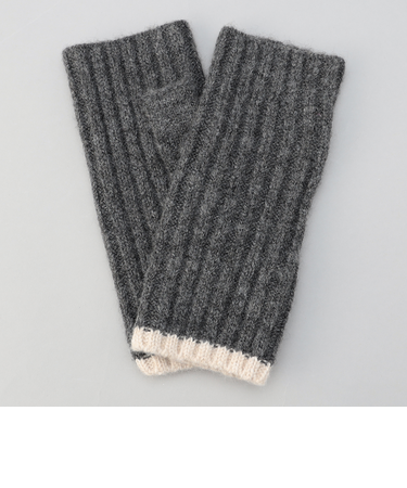 配色ラインリブアームウォーマー