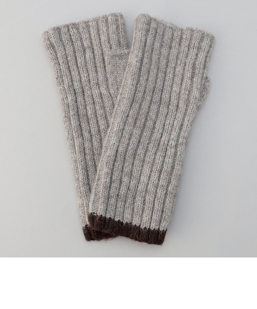 配色ラインリブアームウォーマー