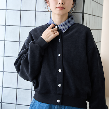 カットコール裏毛スナップカーディガン