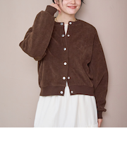 カットコール裏毛スナップカーディガン