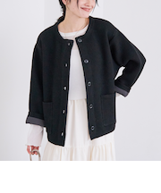 ダブルフェイス アウターライクニットカーディガン