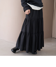 ウールライクガーゼティアードスカート