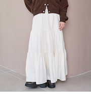 ウールライクガーゼティアードスカート