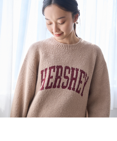 フェザーヤーンロゴジャガードニット