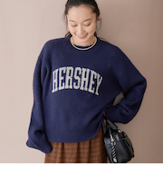 フェザーヤーンロゴジャガードニット