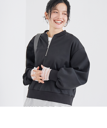 【REVERSE WARM】あったかハーフジッププルオーバー スウェット