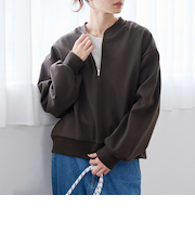 【REVERSE WARM】ハーフジッププルオーバー スウェット