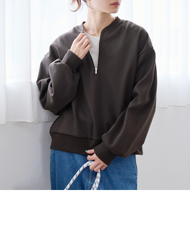 【REVERSE WARM】ハーフジッププルオーバー スウェット