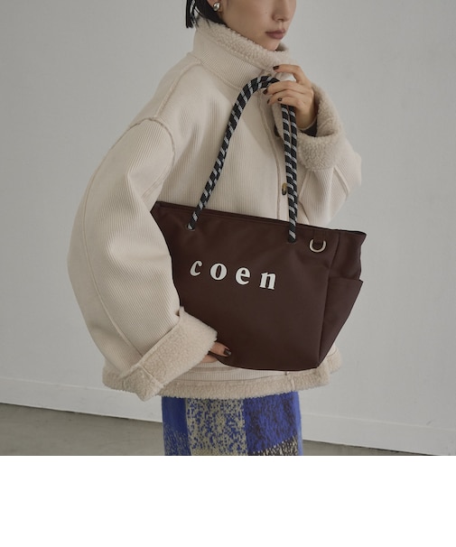 【再入荷/新色登場】coen（コーエン）ロゴ ポリキャンバスショルダーバッグ（WEB限定カラーあり）
