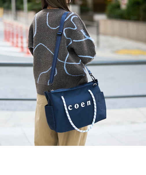 coen（コーエン）ロゴ ポリキャンバスショルダーバッグ（WEB限定カラーあり）