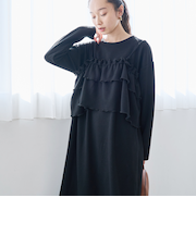 【セットアイテム】起毛リブキャミセットワンピース