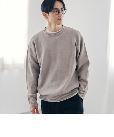 フェイクレイヤードモールニット