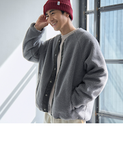 リバーシブルボアブルゾン