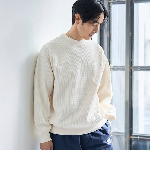 SOLOTEX(R)ヘビーワッフルクルーネック