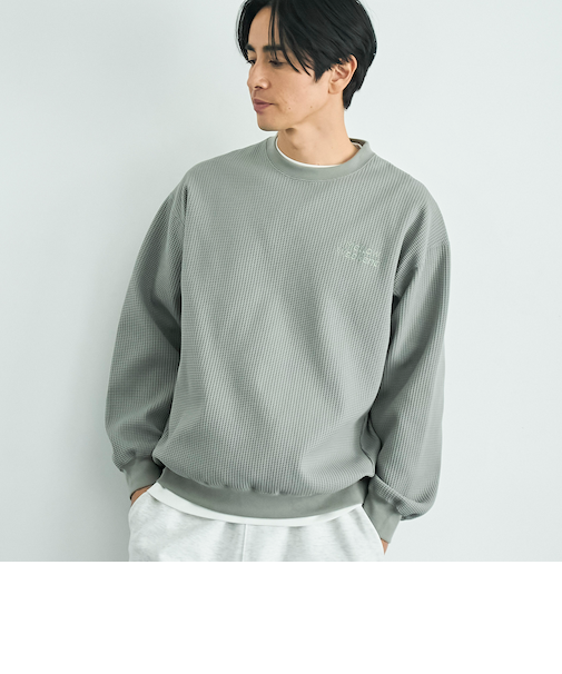 SOLOTEX(R)ヘビーワッフルクルーネック