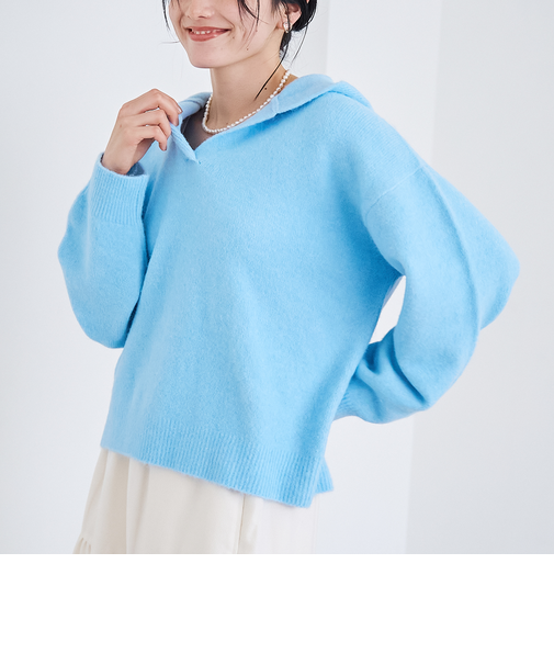 フラッフィーフーディ ウォッシャブルニット（WEB限定カラーあり）