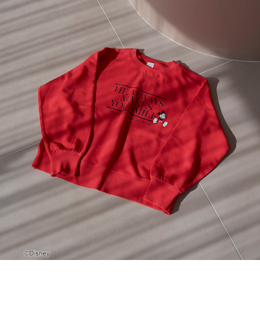 【MICKEY（ミッキー）/別注】ショート丈裏毛ロゴスウェット