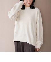 フラッフィーモックネック ウォッシャブルニット(WEB限定カラーあり)