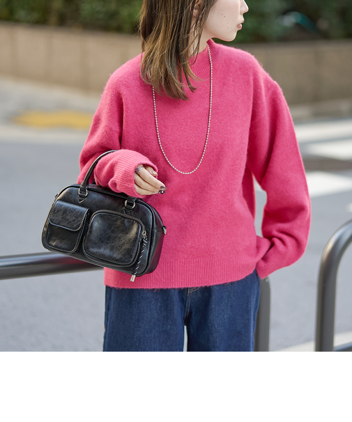 フラッフィーモックネック ウォッシャブルニット（WEB限定カラーあり）