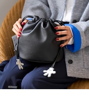 【MICKEY（ミッキー）/別注】レザーライク巾着バッグ
