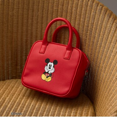 【MICKEY（ミッキー）/別注】レザーライクボストンバッグ