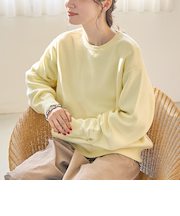 【選べる6色展開 / スプリングカラー】袖刺繍 スウェットライクハイゲージニット